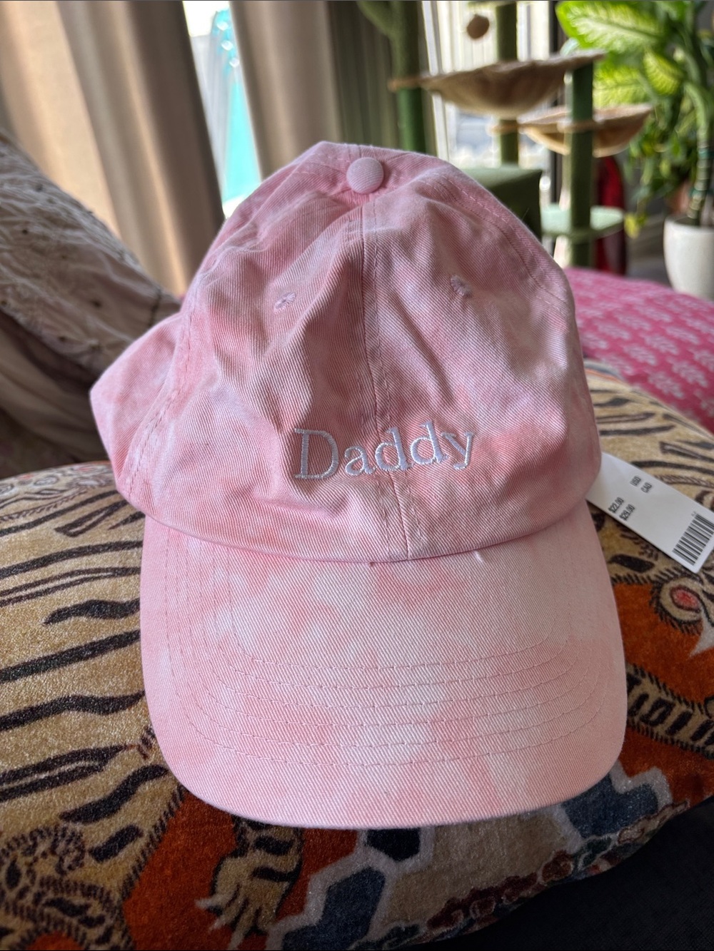 Urban Outfitters Pink Tie-Dye 'Daddy' Baseball Cap